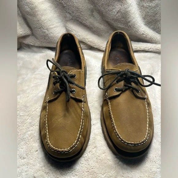 Cabela's Brown Leather Slip-On Moc Boat Loafer Shoes Men's US 13 - Picture 1 of 7